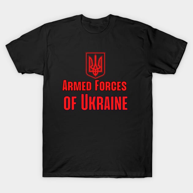 Armed Forces of Ukraine  Trident Black Red Classic Colour T-Shirt by FrogandFog